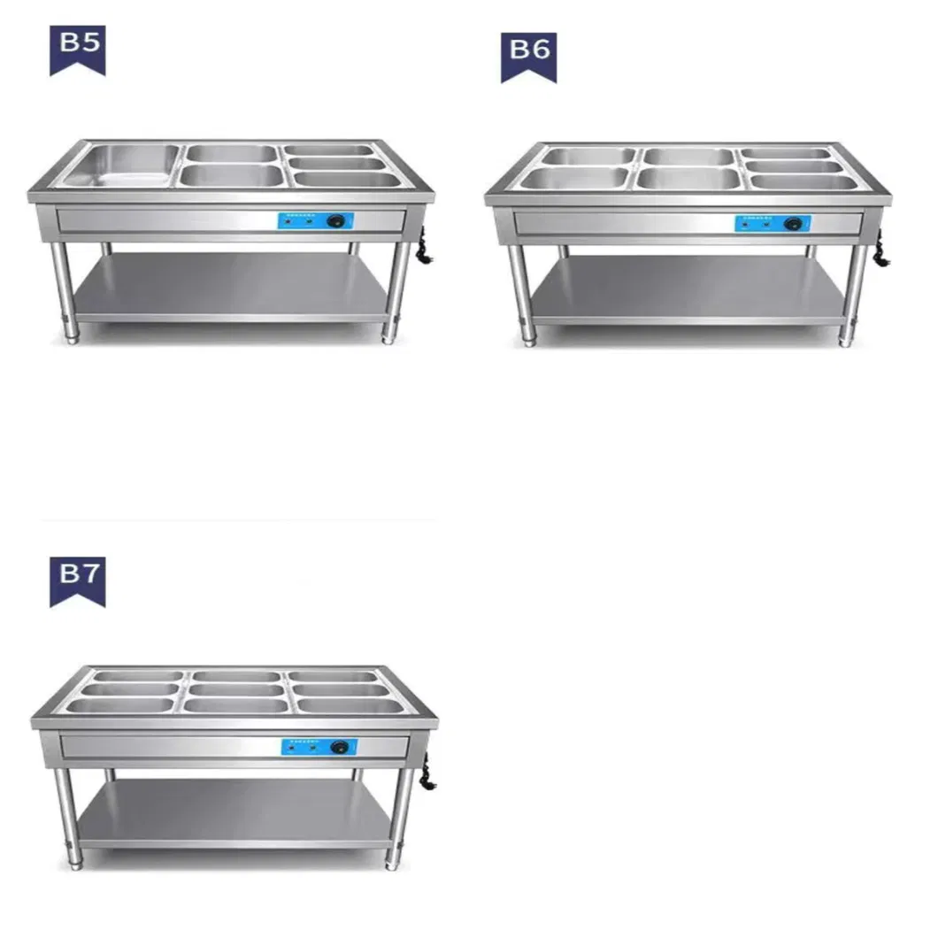 Commercial Catering Equipment CE Stainless Steel Buffet Food Warmer Heating Bain Marie