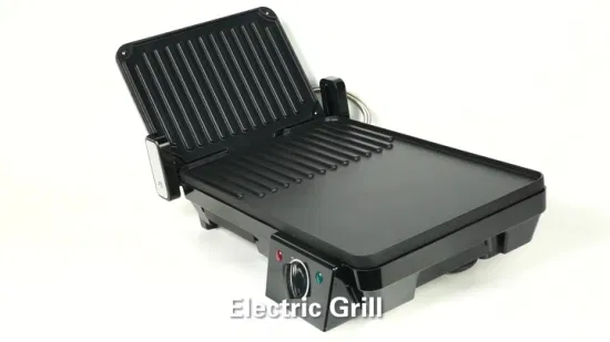 230*145mm (placa fija), Potencia 800W, Parrilla de contacto eléctrica, BBQ/Panini/Sandwichera